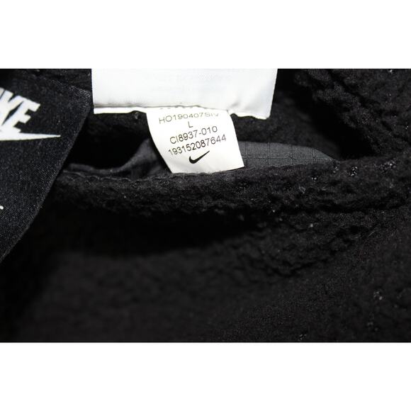 Nike Big Swoosh Reversible Boa Jacket Fleece Sherpa L Black Oversized Winter - Picture 8 of 9